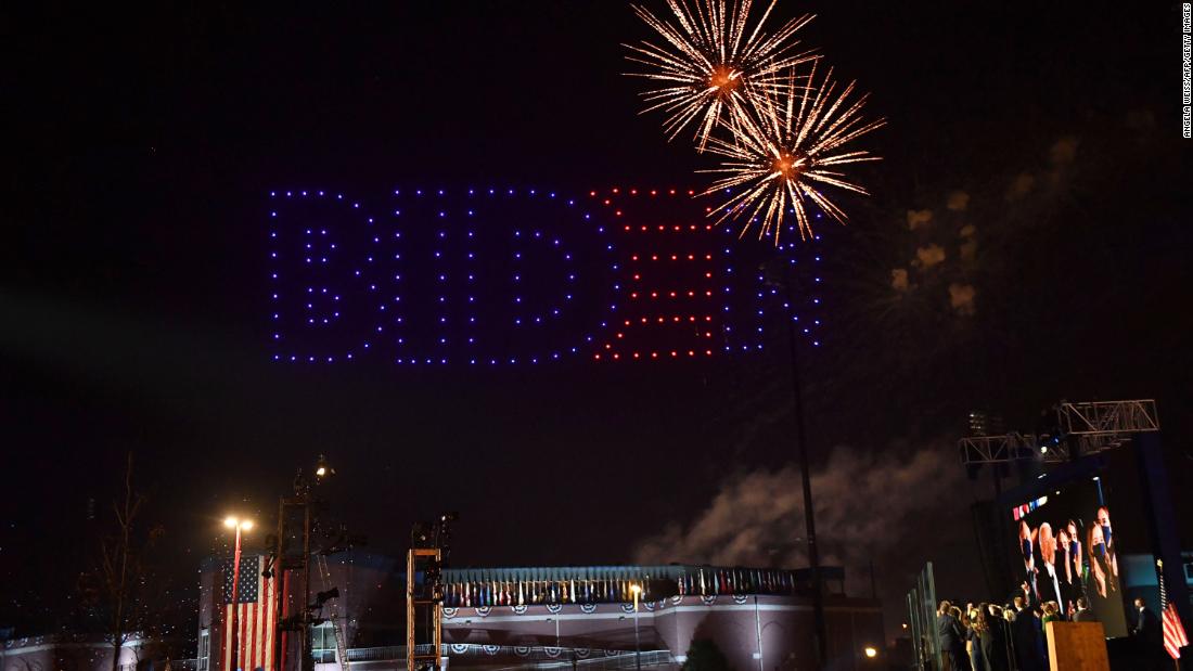 Those wild firework drones after Joe Biden's victory speech, explained