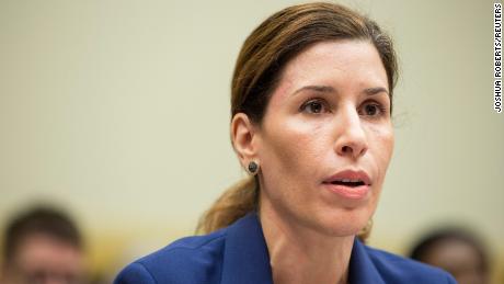 Luciana Borio, director of the Office of Counterterrorism and Emerging Threats, testifies before a House Foreign Affairs Subcommittee hearing on &quot;global efforts to fight Ebola&quot; in Washington on September 17, 2014.