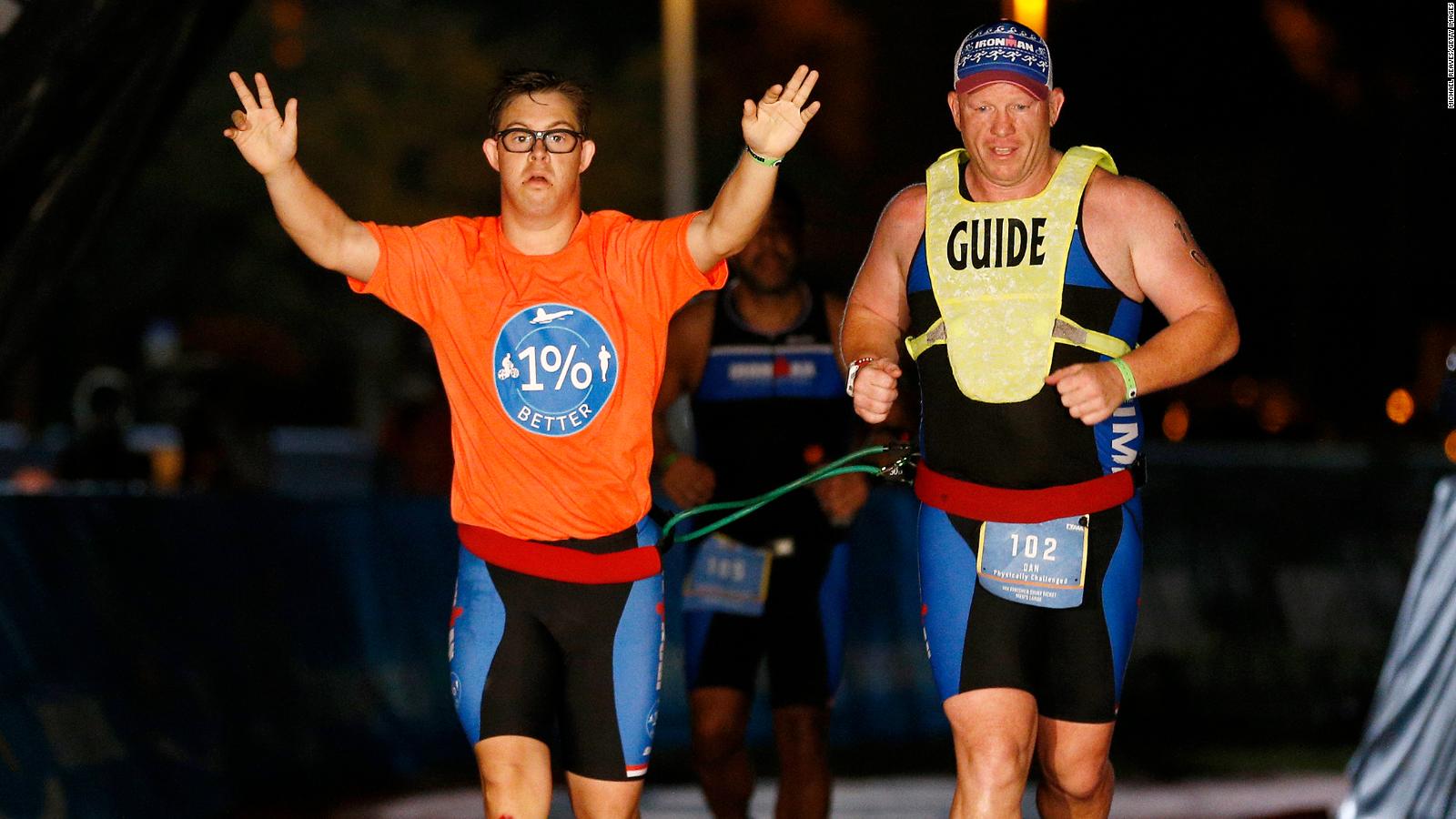 Athlete with Down syndrome makes history in Ironman triathlon - CNN Video