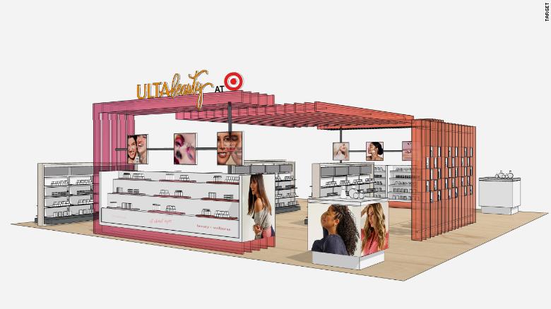 Rendering of Ulta&#39;s mini shop in Target stores.