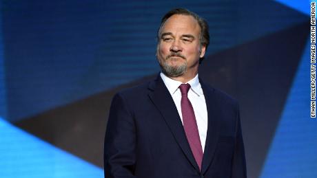 Jim Belushi presented the Vezina Trophy during the 2018 NHL Awards on June 20, 2018, in Las Vegas. 