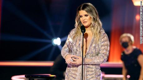 Maren Morris accepts an award during the 54th Annual Country Music Association Awards at Nashville&#39;s Music City Center on November 11, 2020.  