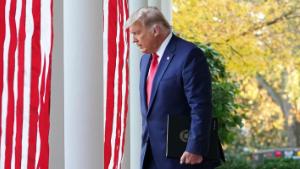 US President Donald Trump arrives to deliver an update on &quot;Operation Warp Speed&quot; in the Rose Garden of the White House in Washington, DC on November 13, 2020. (Photo by MANDEL NGAN / AFP) (Photo by MANDEL NGAN/AFP via Getty Images)