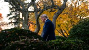 President Donald Trump arrives to speak in the Rose Garden of the White House, Friday, Nov. 13, 2020, in Washington. (AP Photo/Evan Vucci)