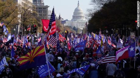 A rally at Freedom Plaza, Saturday Nov. 14, 2020, in Washington.