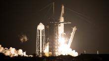 A SpaceX Falcon 9 rocket carrying the company&#39;s Crew Dragon spacecraft is launched on NASA&#39;s SpaceX Crew-1 mission to the International Space Station with NASA astronauts Mike Hopkins, Victor Glover, Shannon Walker, and Japan Aerospace Exploration Agency astronaut Soichi Noguchi onboard, Sunday, Nov. 15, 2020, at NASA&#39;s Kennedy Space Center in Florida. NASA&#39;s SpaceX Crew-1 mission is the first crew rotation mission of the SpaceX Crew Dragon spacecraft and Falcon 9 rocket to the International Space Station as part of the agency&#39;s Commercial Crew Program. Hopkins, Glover, Walker, and Noguchi launched at 7:27 p.m. EST from Launch Complex 39A at the Kennedy Space Center to begin a six month mission onboard the orbital outpost. Photo Credit: (NASA/Joel Kowsky)