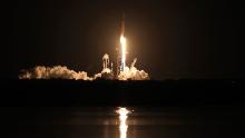 A SpaceX Falcon 9 rocket carrying the company&#39;s Crew Dragon spacecraft is launched on NASA&#39;s SpaceX Crew-1 mission to the International Space Station.