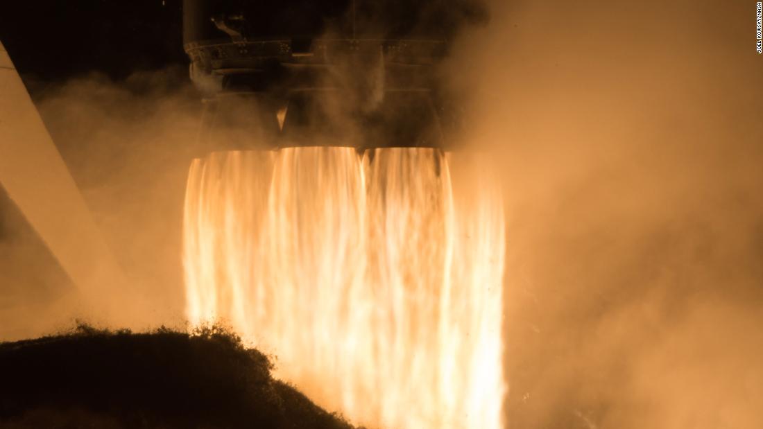 The rocket carrying the Crew Dragon spacecraft is launched.