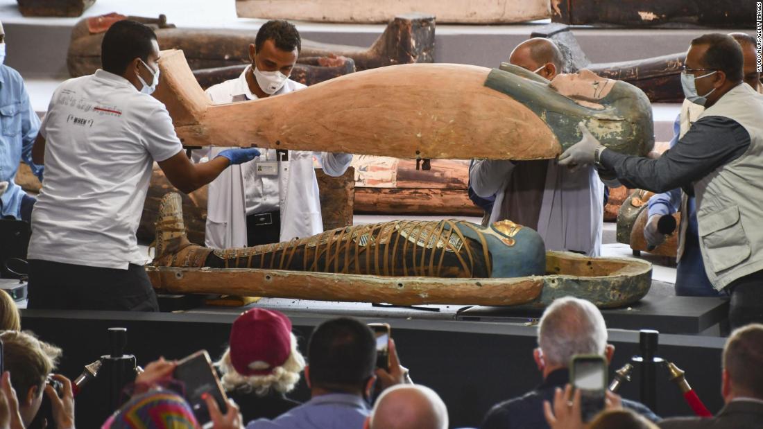 Saqqara ancient Egyptian burial site yields 100 more coffins, some with ...