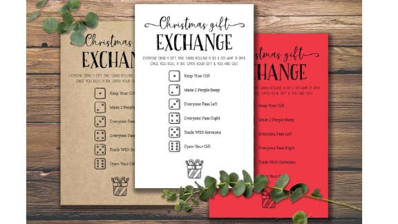 PrintsofLifeEvents Christmas Gift Exchange Dice Game 