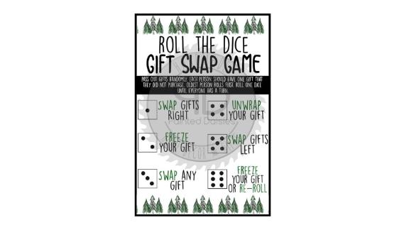PaintedDaisiesMI Roll The Dice Gift Swap Game Digital Download