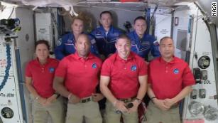 It&#39;s a full house on the International Space Station with 7 people — and Baby Yoda