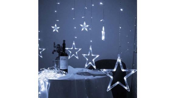 LED STAR Wire String Lights Christmas House Stars 10 Lights 3 Feet NEW White