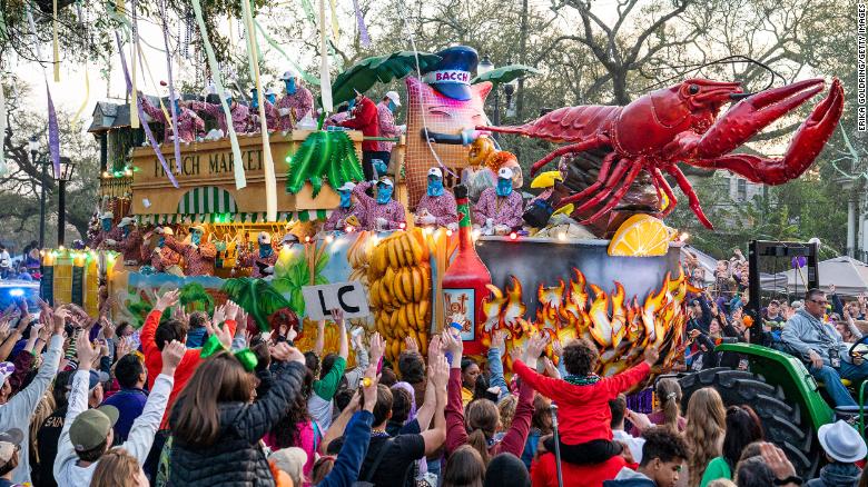 New+Orleans+Residents+Flock+to+Mardi+Gras+Parade+Despite+COVID-19+Concerns