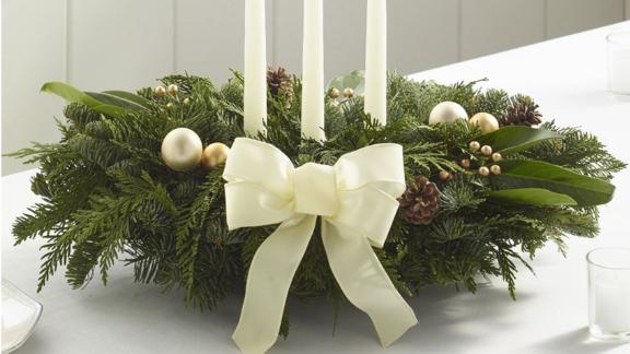 L.L.Bean Winter White Holiday Fir Christmas Centerpiece