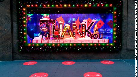 NEW YORK, NEW YORK - NOVEMBER 19: A view of the window display as Macy&#39;s Herald Square unveils Give, Love, Believe 2020 Holiday Windows on November 19, 2020 in New York City. (Photo by Eugene Gologursky/Getty Images for Macy&#39;s)