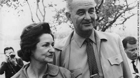 President Lyndon Johnson and First Lady Lady Bird in 1963.