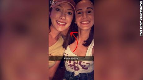 Sierra Olive and Emily Leiva in a photo posted on Facebook in 2017. "Favorite man" the inscription is legible.
