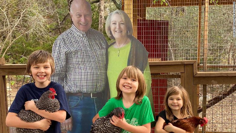 Couple sends life-sized cardboard cutouts to their grandkids after coronavirus canceled their holiday plans