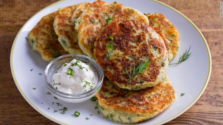 Who could say no to potato fritters made from leftover mashed potatoes? Bonus points if you also include the last of the corn from your Thanksgiving feast.