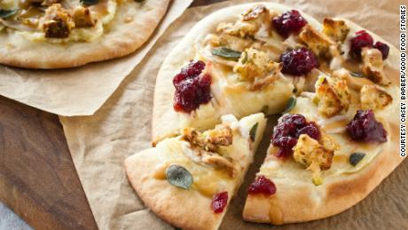 Thanksgiving leftovers pizza reimagines the next-day sandwich.