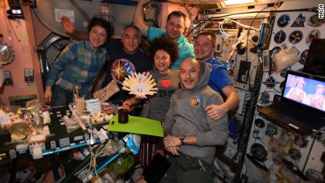 No Thanksgiving in space without handmade turkey decorations.