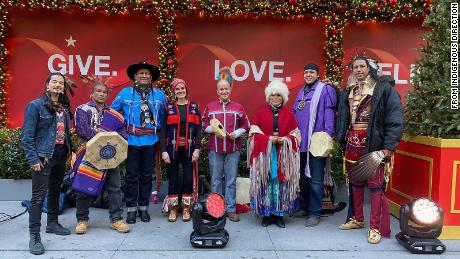 The Indigenous Ambassadors involved pose together. Left to Right: Ty Defoe, Urie Ridgeway, John Scott Richardson, Tanis Parenteau, Ryan Opalanietet Pierce, Joan Henry, Brain Weeden, Annawon Weeden.