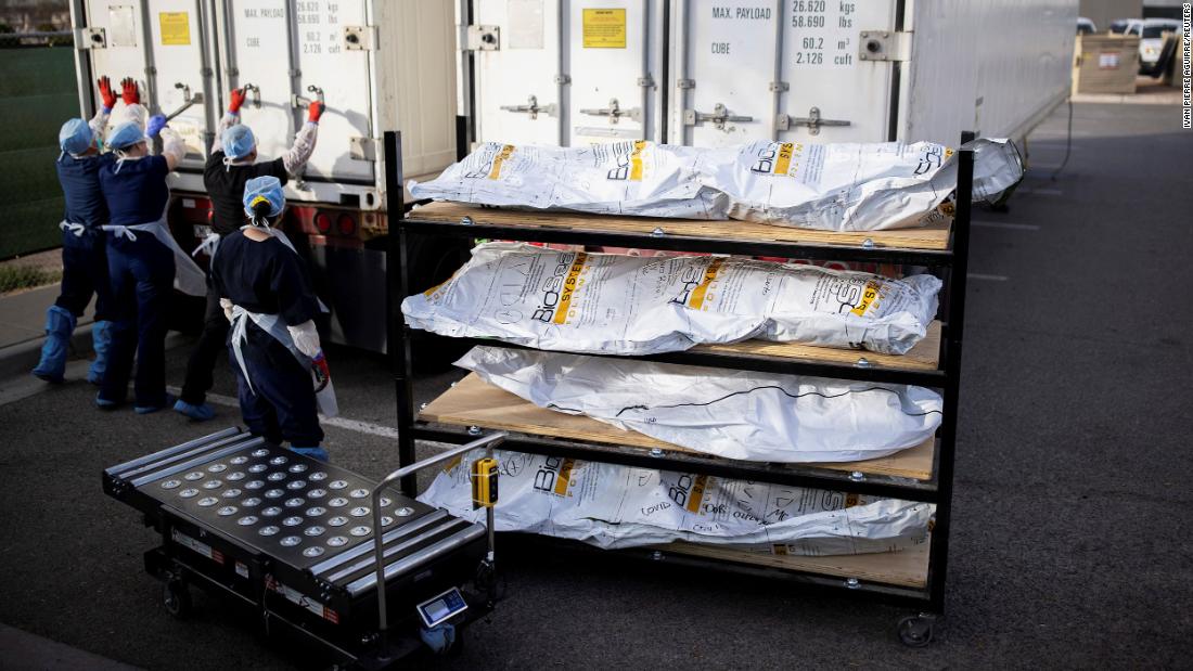 Workers in El Paso, Texas, move coronavirus victims from refrigerated trailers into the main morgue on November 23. El Paso County had seen a surge in coronavirus cases, and &lt;a href=&quot;https://www.cnn.com/2020/11/16/us/el-paso-inmate-covid-bodies-trnd/index.html&quot; target=&quot;_blank&quot;&gt;inmates were recruited to help the shorthanded, overworked staff. &lt;/a&gt;