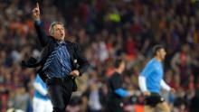 Jose Mourinho ran across the Camp Nou pitch with his finger aloft after beating Barcelona in the 2009-10 Champions League semi-finals as manager of Inter Milan.