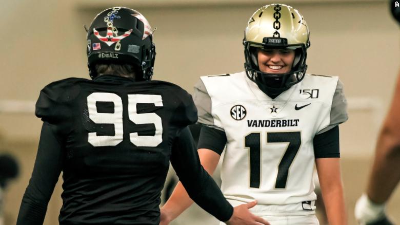 Vanderbilt’s Sarah Fuller may become the first woman to play in a Power 5 conference college football game on Saturday