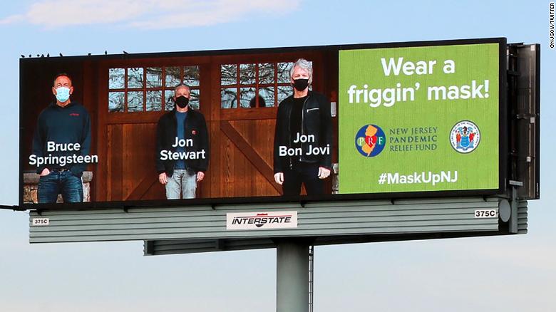 Bruce Springsteen, Jon Bon Jovi and Jon Stewart to fellow New Jerseyans: ‘Wear a friggin’ mask!’
