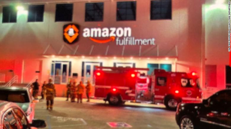 Six people sent to hospital after unknown smell prompts evacuation of Amazon building in California