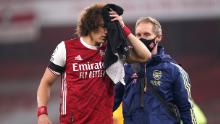 David Luiz needed stitches for the cut sustained in the collision.