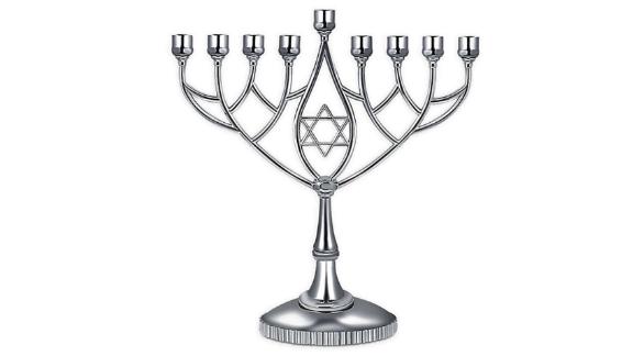 Zion Judaica Silvertone Classic Hanukkah Menorah