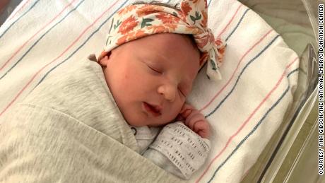 Molly Everette Gibson, seen adorably sleeping, has set what&#39;s thought to be a record. The embryo from which she was born was frozen for 27 years.