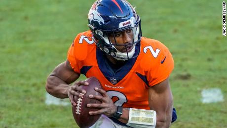 Denver Broncos rookie wide receiver Kendall Hinton was forced to play quarterback against the New Orleans Saints on Sunday because the team&#39;s regular quarterbacks were sidelined by coronavirus.