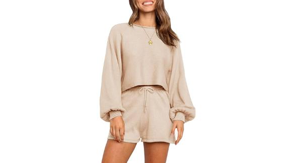 Zesica Casual Long Sleeve Sweater Set