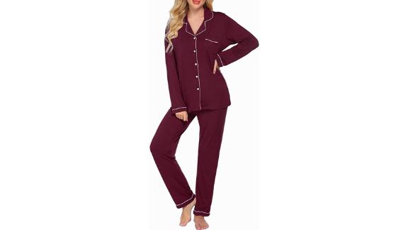 Ekouaer Long Sleeve Pajama Set