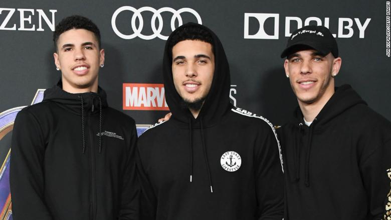 Brothers LaMelo Ball, LiAngelo Ball and Lonzo Ball (left to right) all now have contracts with NBA teams.