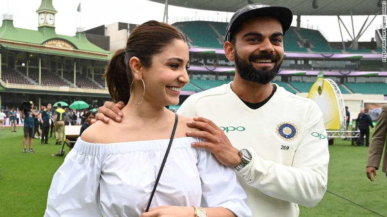 India's captain Virat Kohli and his wife, Anushka Sharma,  in Sydney on January 7, 2019.