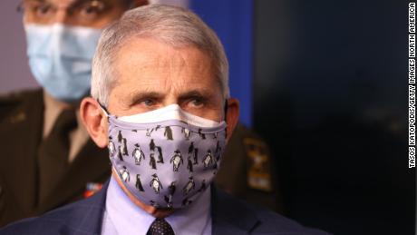 Dr. Anthony Fauci at a White House task force press briefing on November 19. 