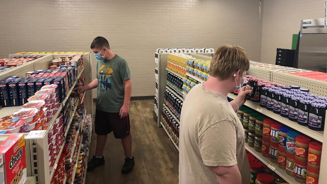 A high school in Texas opened a grocery store for struggling families where good deeds are accepted as payment