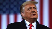 US president Donald Trump holds a rally to support Republican Senate candidates at Valdosta Regional Airport in Valdosta, Georgia on December 5, 2020. - President Donald Trump ventures out of Washington on Saturday for his first political appearance since his election defeat to Joe Biden, campaigning in Georgia where two run-off races will decide the fate of the US Senate. (Photo by Andrew CABALLERO-REYNOLDS / AFP) (Photo by ANDREW CABALLERO-REYNOLDS/AFP via Getty Images)