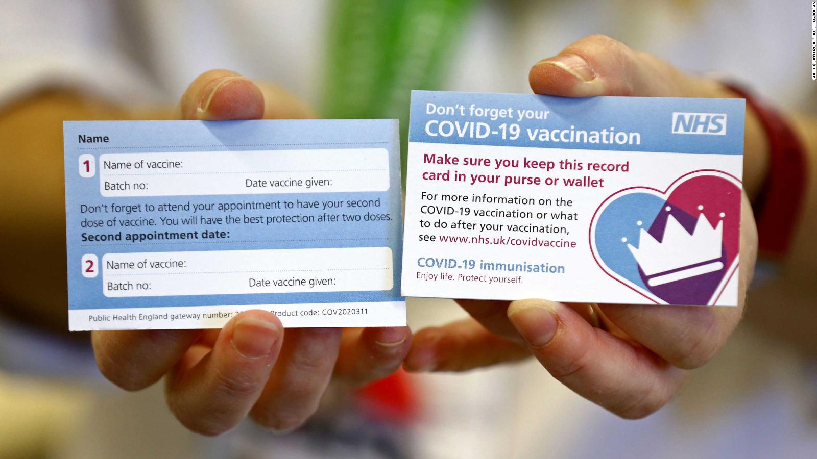 UK Covid19 vaccination cards will remind people to get a second dose CNN