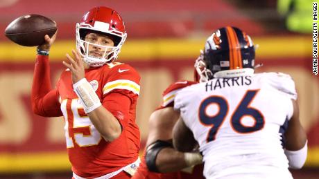 Patrick Mahomes threw only one touchdown pass against the Denver Broncos, less than his season average per game.