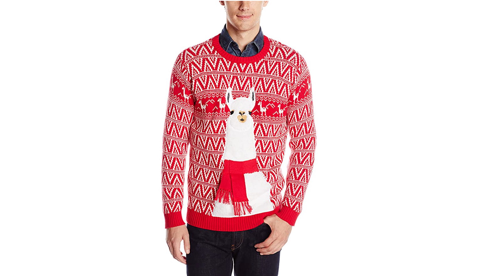 llama christmas sweater mens