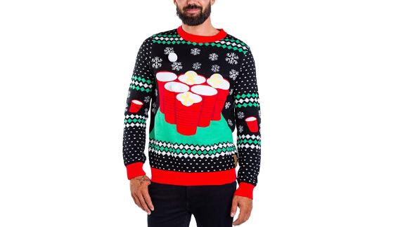 Tipsy Elves Cheer Pong Game Ugly Christmas Sweater