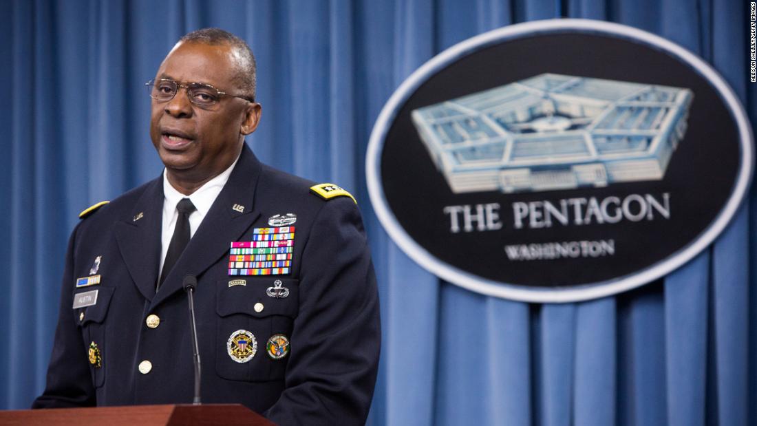 Biden is shown with General Lloyd Austin pressing the Democrats to support the abdication of the Defense Secretary candidate