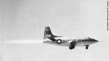 Bell X-1 on its first powered takeoff.
