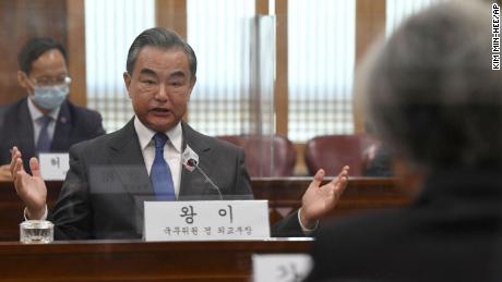 Chinese Foreign Minister Wang Yi during a meeting at the foreign ministry in Seoul, South Korea, Thursday, Nov. 26.